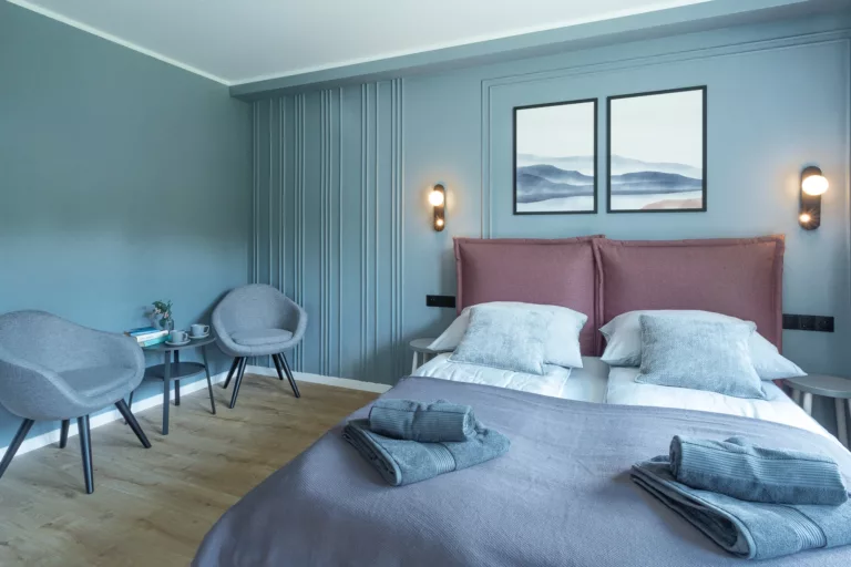 sypialnia w nowoczesnym apartamencie w Zawoi - fotograf nieruchomości Zakopane